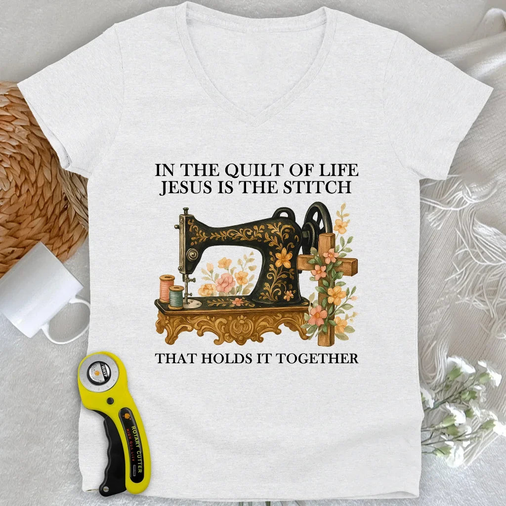 Stitched In Faith Lady V-neck