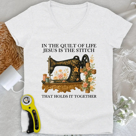 Stitched In Faith Lady V-neck