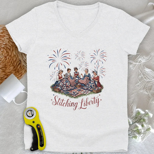 Stitching Liberty Lady V-neck