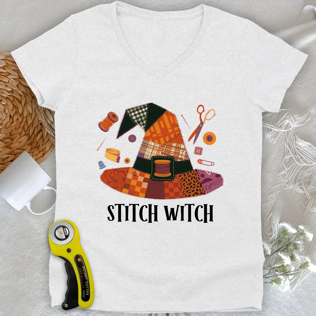 Stitchy Witch Lady V-neck