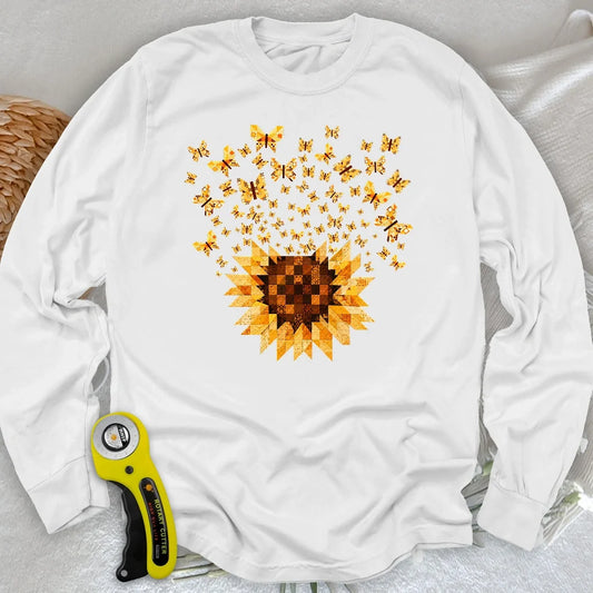 Sunflower Magic Quilt Bloom Long Sleeve T-shirt