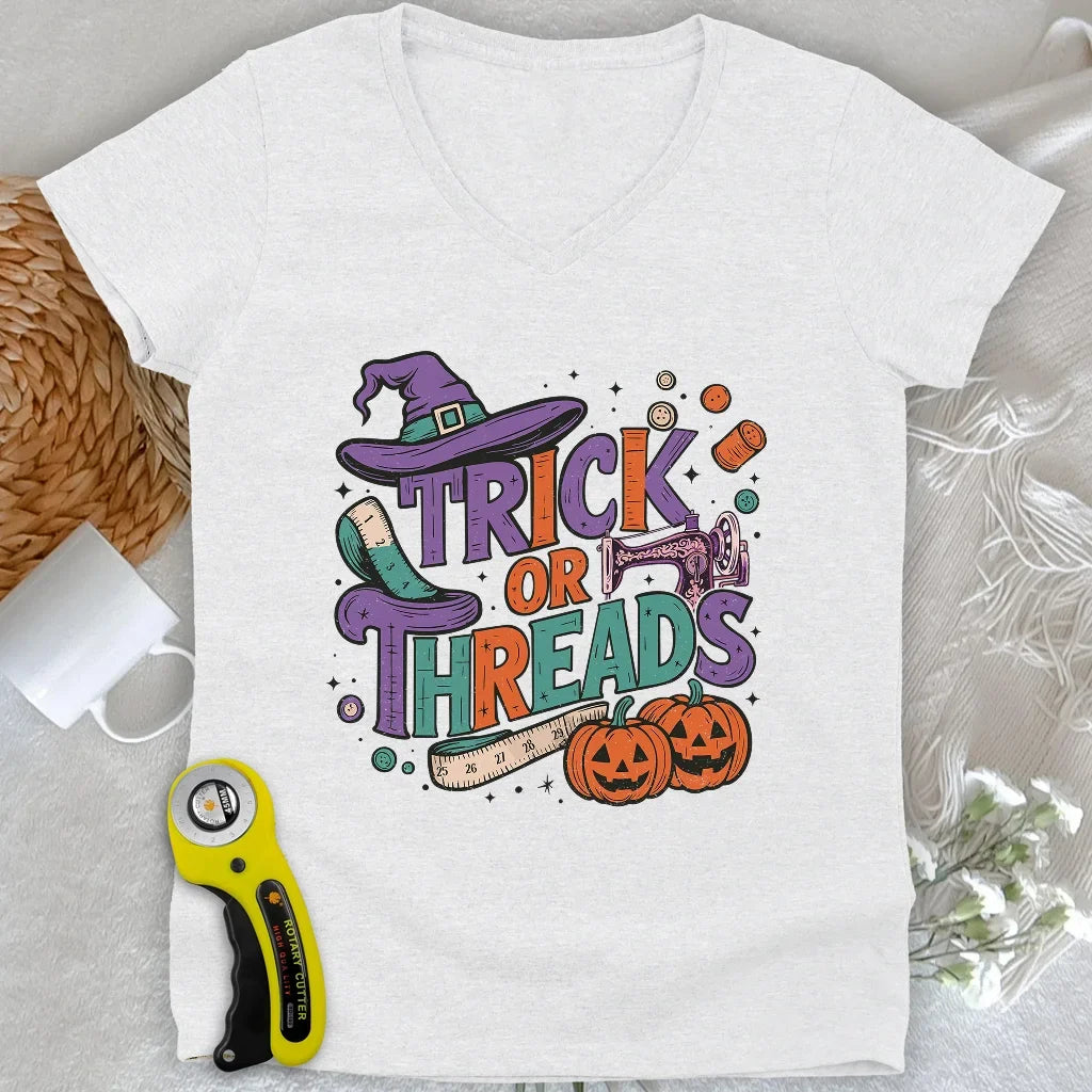 Trick or Threads Lady V-neck