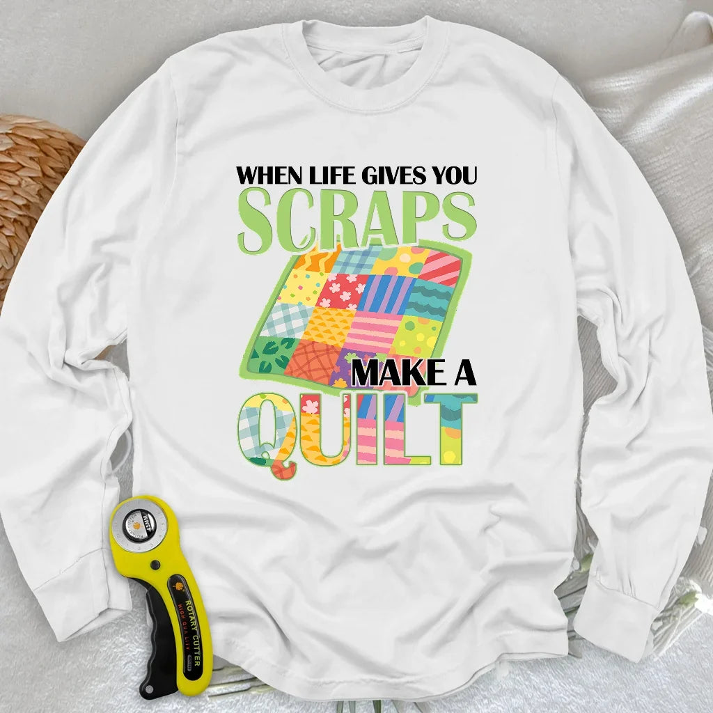 Turn Scraps To Quilt Long Sleeve T-shirt