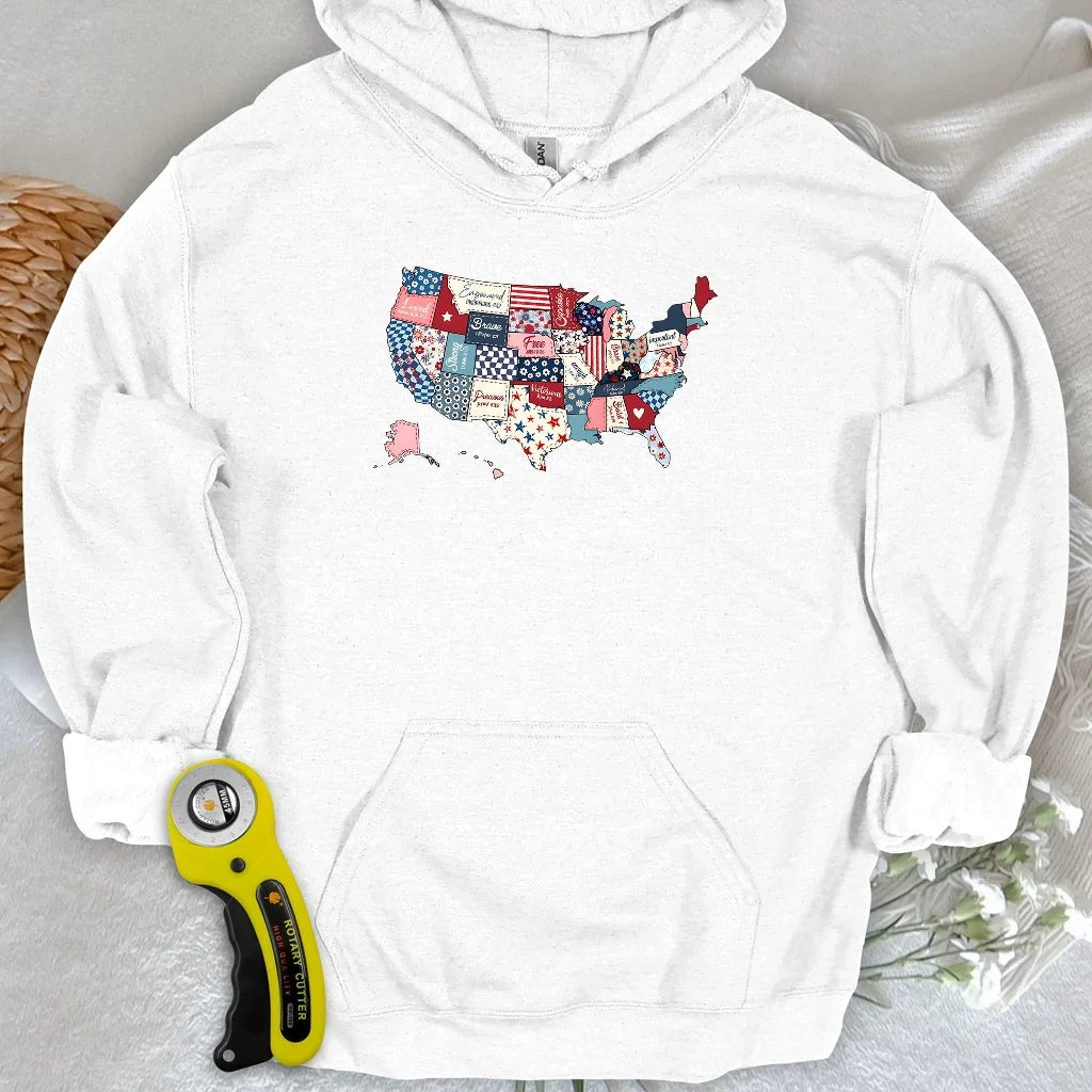USA Quilt Map Hoodie