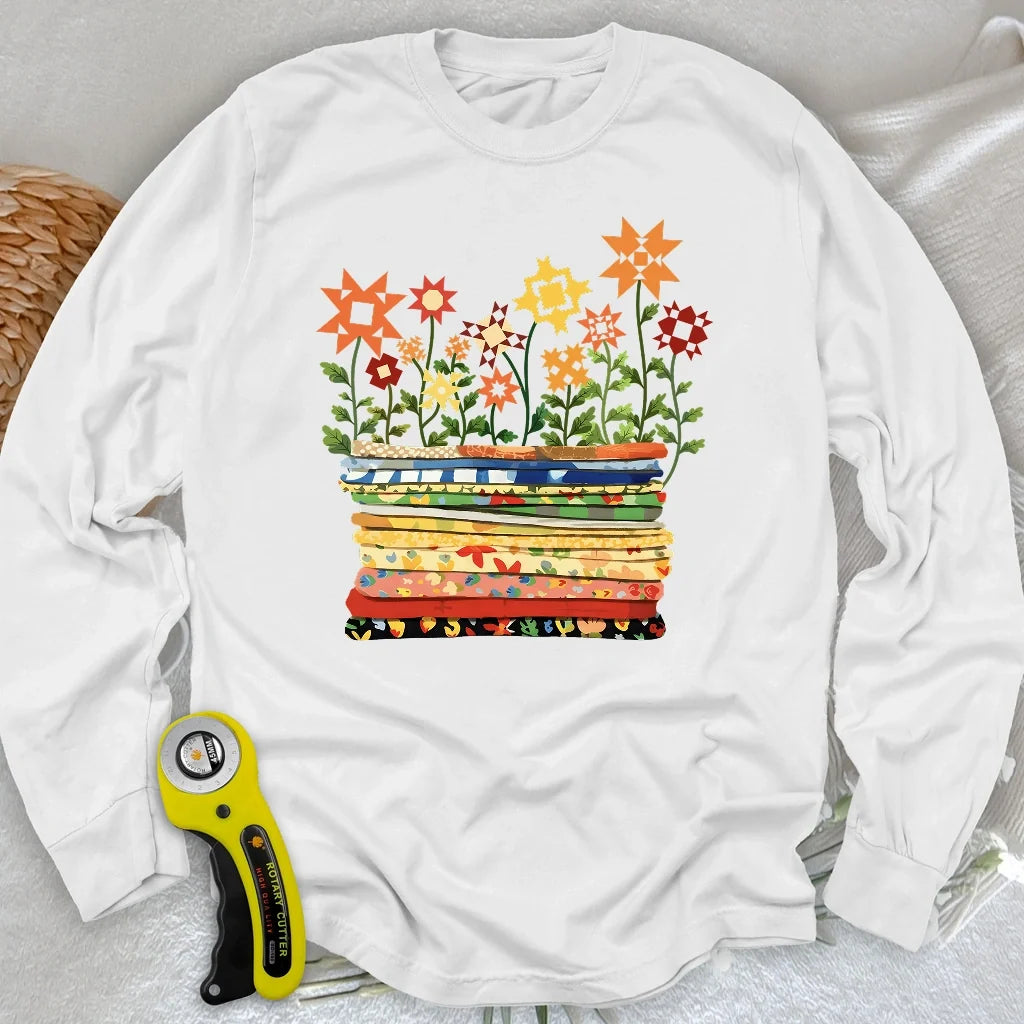 Where Quilts Bloom Long Sleeve T-shirt