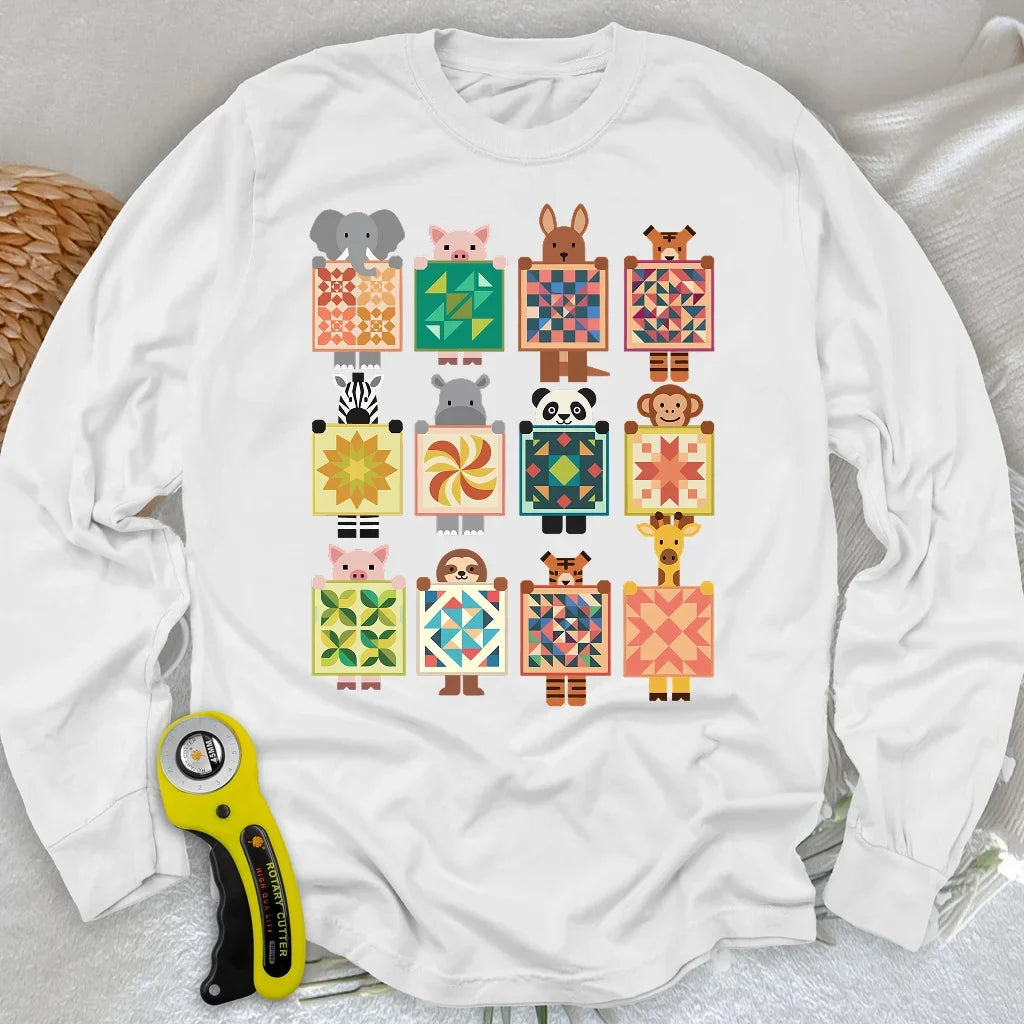 Woodland Patchwork Crew Long Sleeve T-shirt